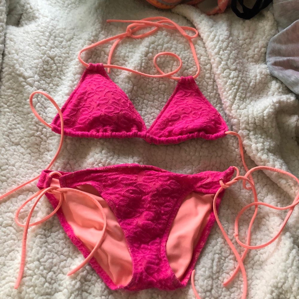 Victoria’s Secret Pink Lace Bikini M bottom L Top